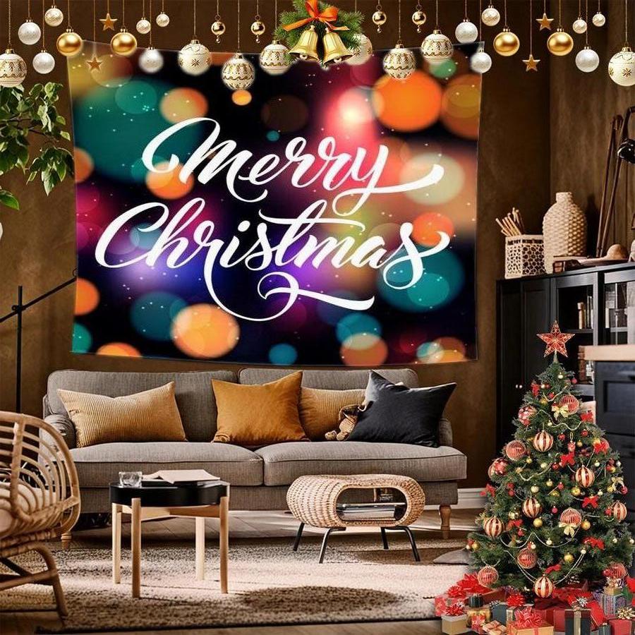 Merry Xmas New Year Background Cloth Hanging Cloth Bedroom Bedside Decorative Wall Cloth Rental Dormitory Tapestry