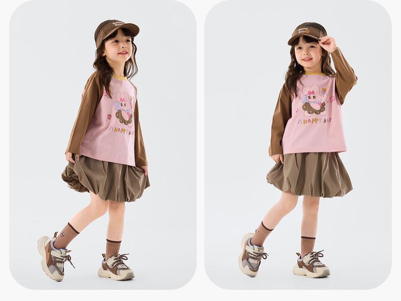 Dudu Family Spring Kids' Cartoon T-Shirt, 100% Pure Cotton, Soft & Skin-friendly, Ideal for Back to School.