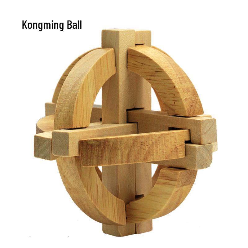 100-Piece Kongming Lock Wooden Puzzle Set for Kids and Adults