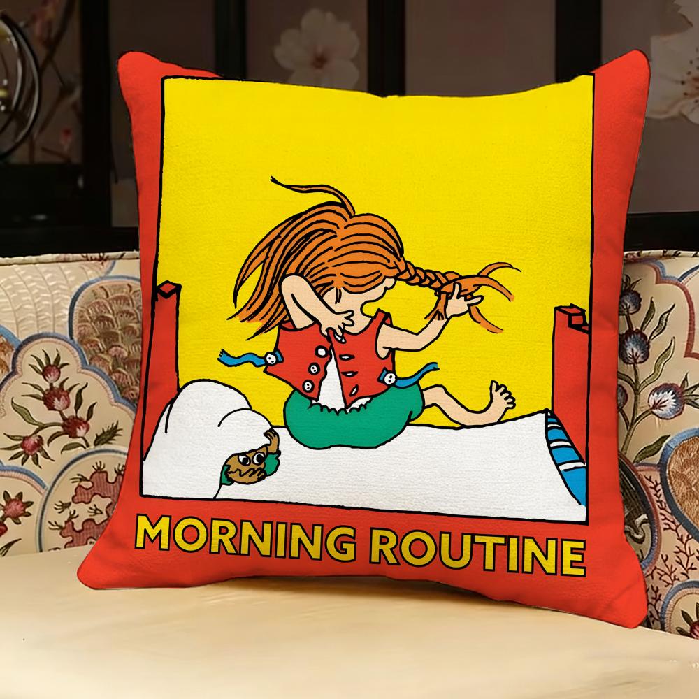 PPippi LLongstocking ANIME Pillow Case Pillowcase Doublesided Printed Sofa Cushion Bedroom Headboard Pillow