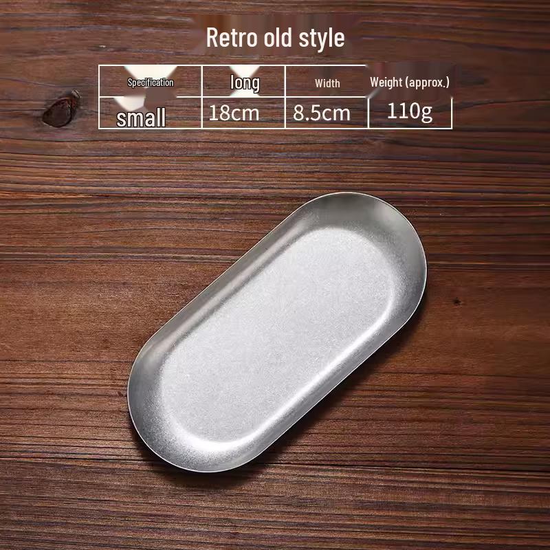 

Retro Stainless Steel Oval Plate