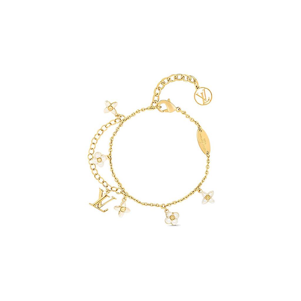 Louis Vuitton Floragram Lv Letter Decoration Metal Bracelet Women bracelet Gold M0940A