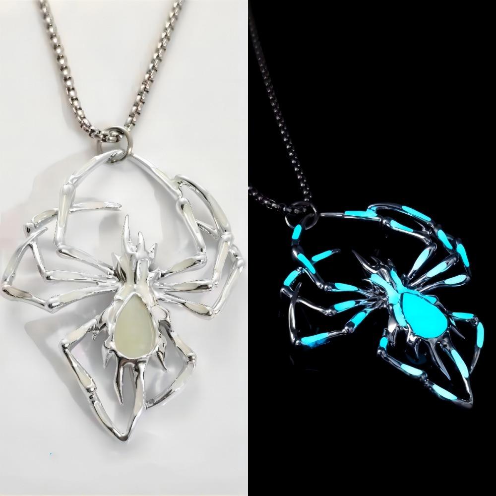 Bat Halloween Necklace Punk Style Hip Hop Neck Chains Unique Luminous Pendant Necklace  Gifts