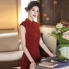 Red sleeveless new Chinese Suzhou long cheongsam improved young women's high-end toasting dress can be worn daily