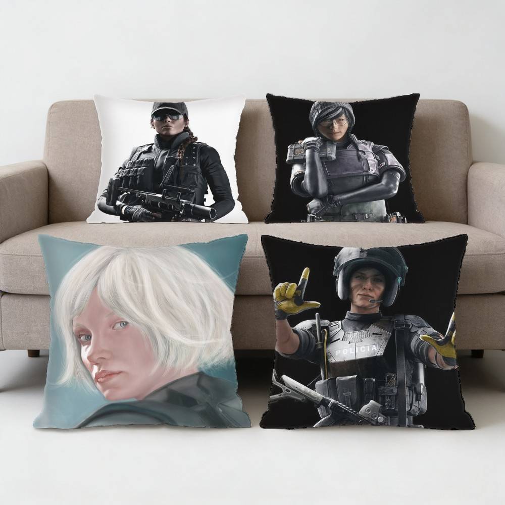 Tom Clancys Rainbow Six Siege Character Pillow Case Sofa Living Room for Bedroom Cushion Square Cushion Nap Time
