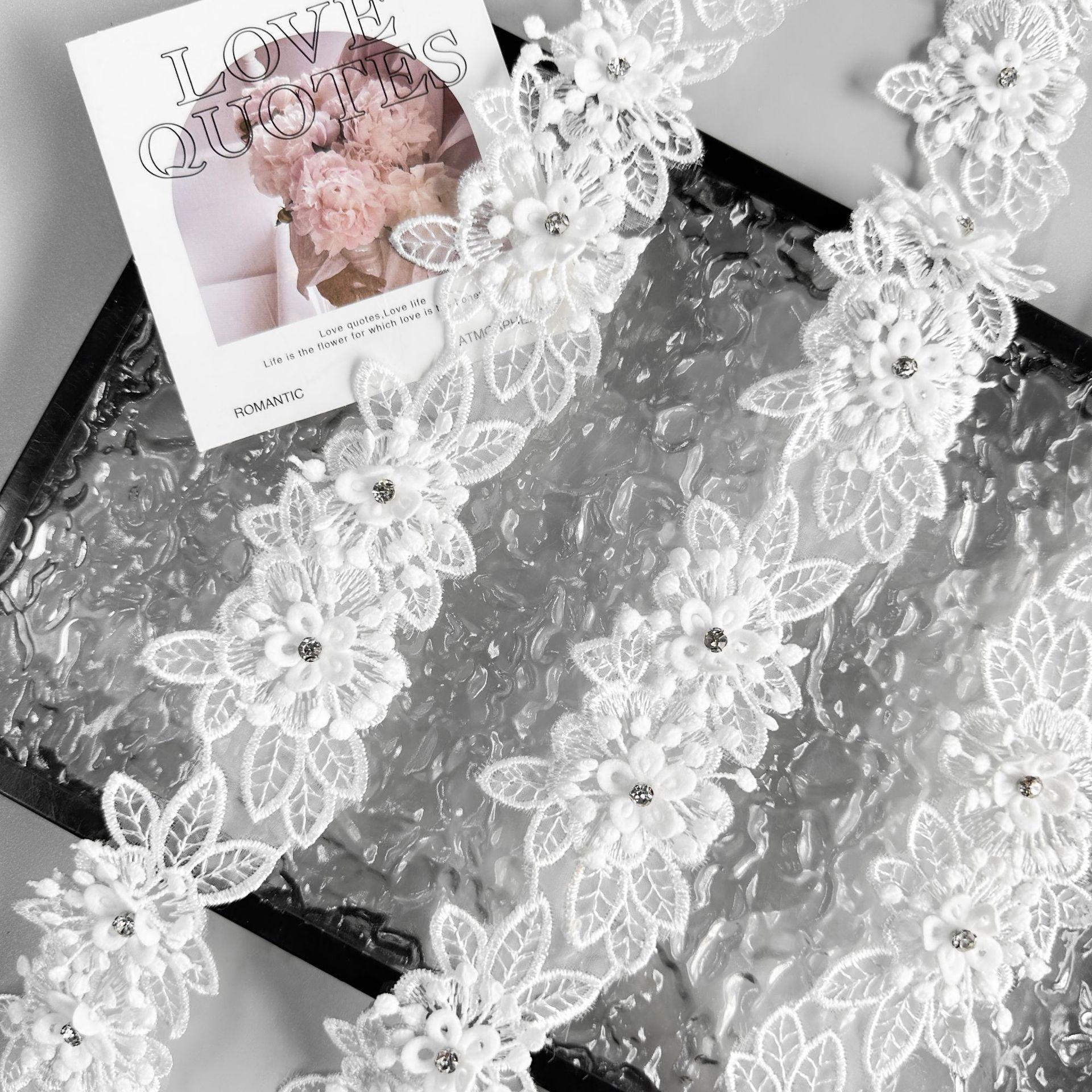 

Белый Ноготь Алмазная Вышивка Трехмерный Цветок Сетка Декоративная Одежда Лолита Аксессуары для Волос Головной Убор Сумка Кружевные Аксессуары T304 white one size