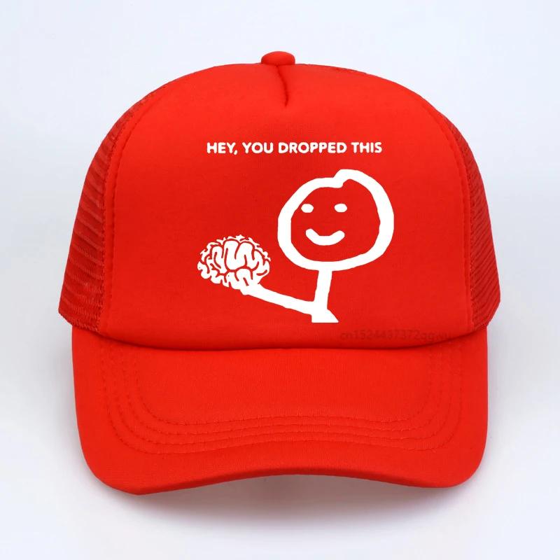 Hey you dropped this baseball cap funny print Graphic mesh trucker hat fashion Adjustable Breathable Snapback hat gorras Adjustable