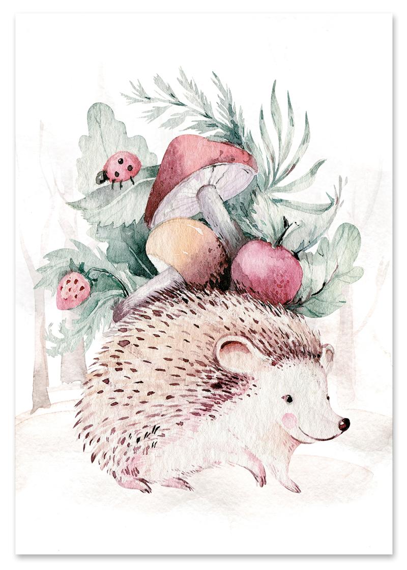 

Дитячі плакати для дитячої кімнати їжачок лісові тварини 30x40 cm