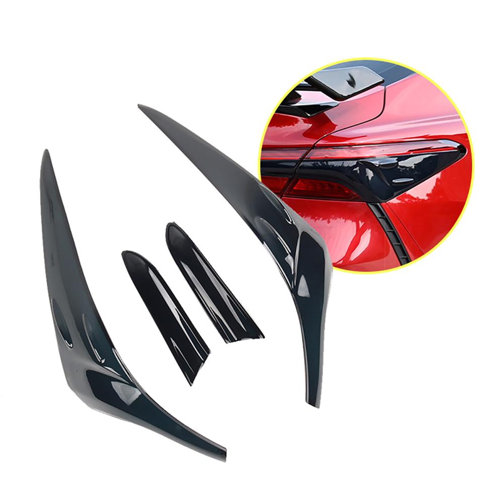 Hintere Rückleuchten Dekoration Zierleiste Leuchten Abdeckungen ABS Schwarz für Toyota Camry 8. achte Generation 2018-2021 DIY Dekoration Abdeckung