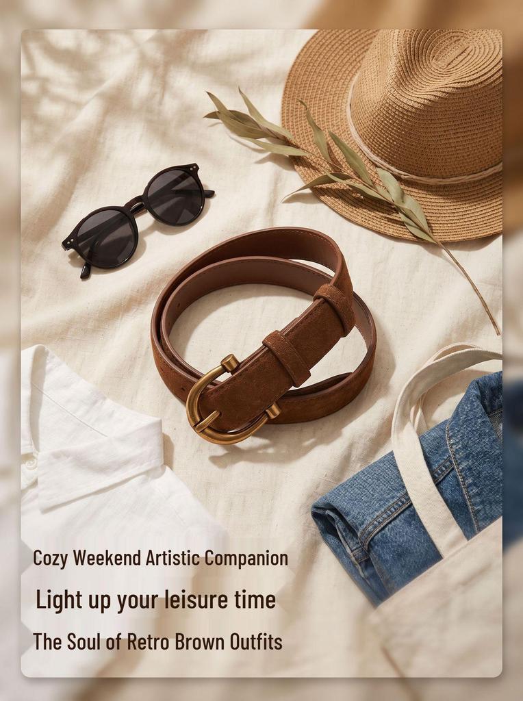 Women's Spring Style Genuine Leather Suede Belt - Versatile, Fashionable, Casual