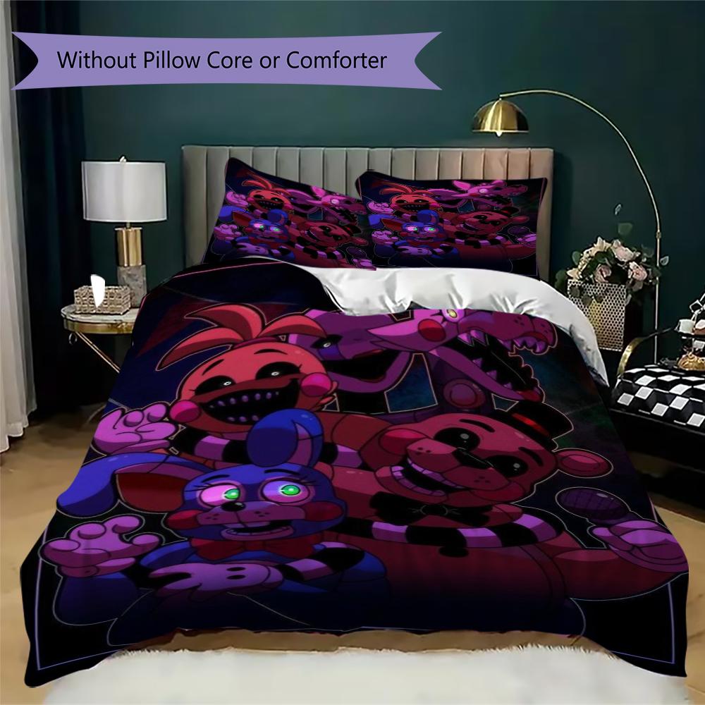 Five Nights Terror Freddy'S Threepiece Set 1 Duvet Cover 2 Pillowcase Without Core Without Core Duvet Cover And Pillowcase