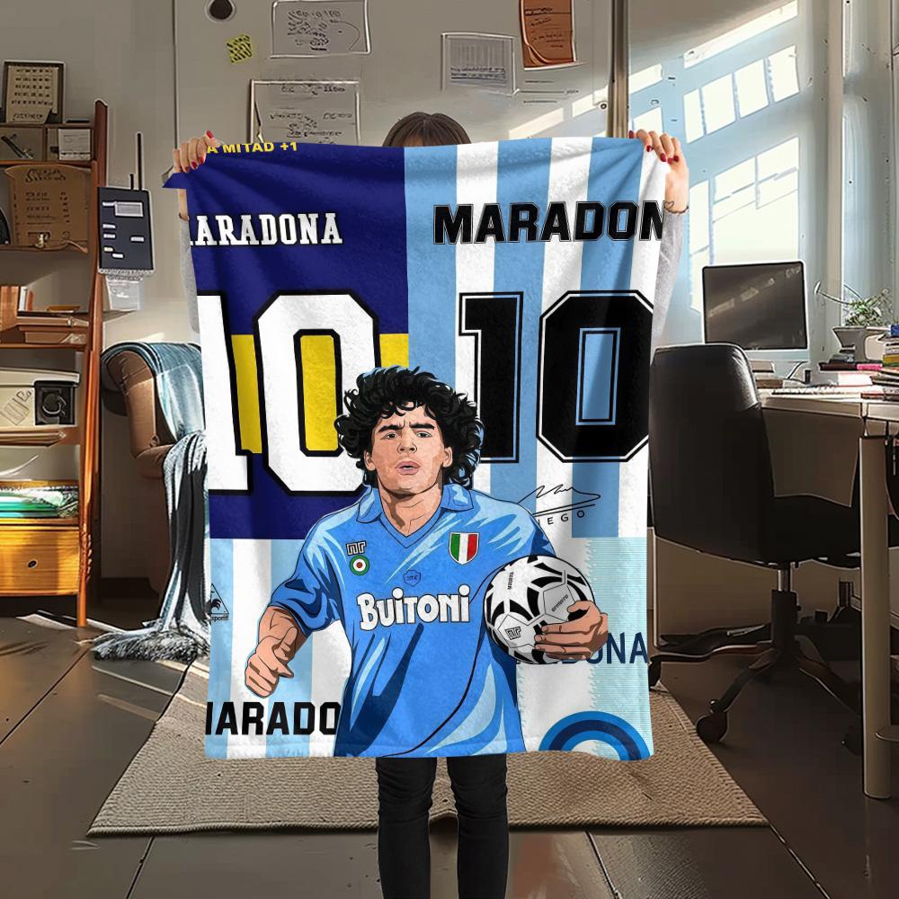 SSC Napoli Print FlAannel Blanket, High quality Comfortable for All Seasons, Home Decor, Warmth and Comfort
