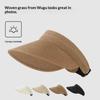 UPF50 Plus Wide Brim Straw Beach Hat For Women Sun Visor Foldable Lightweight Sun Hat For Lawn Party