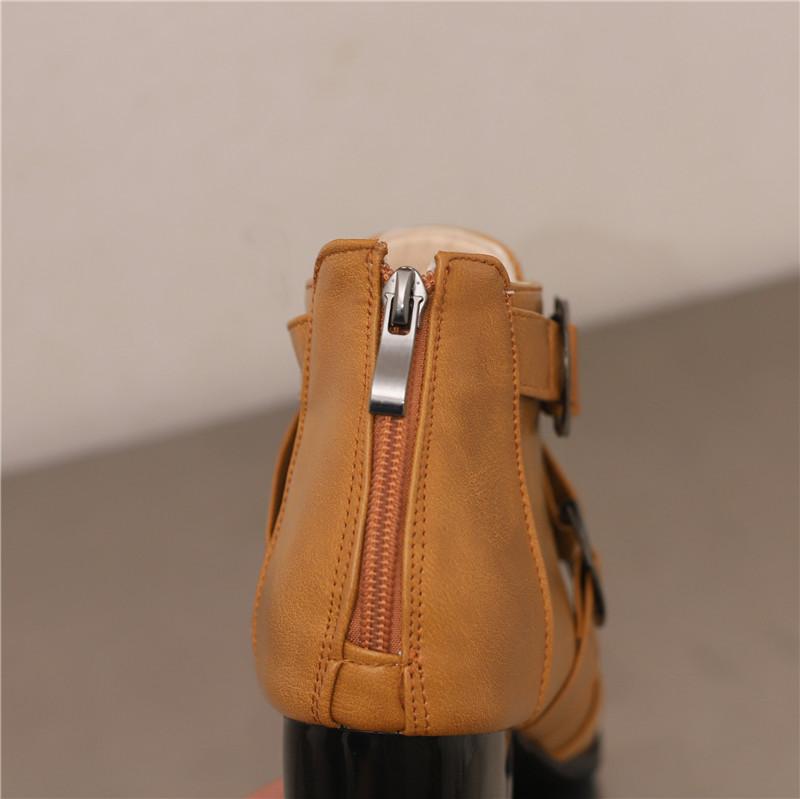 Women's High-heeled Short Boots Autumn and Winter New Thick-heeled Large-size Casual Short Boots