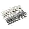 20pcs Stainless Steel Flat Mouth Clothespins, Binder Clips, Drying Hanger, Metal Clip Set, Metal Clothes Clips For Clothes Sock