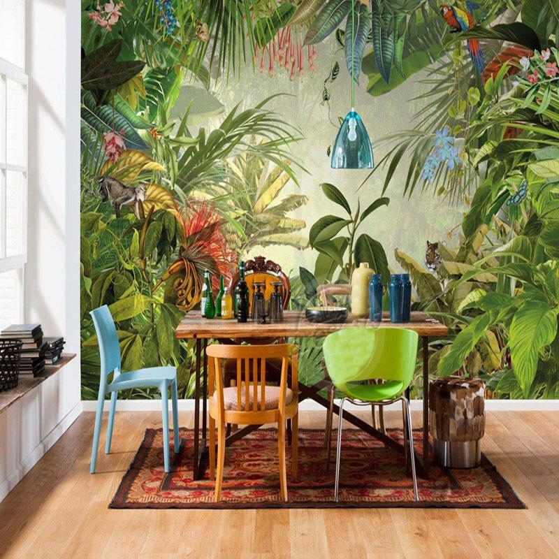 Southeast Asia Style Tropical Rain Forest Photo Wallpaper Restaurant Clubs KTV Bar Modern Creative Nature Murals Papel De Parede