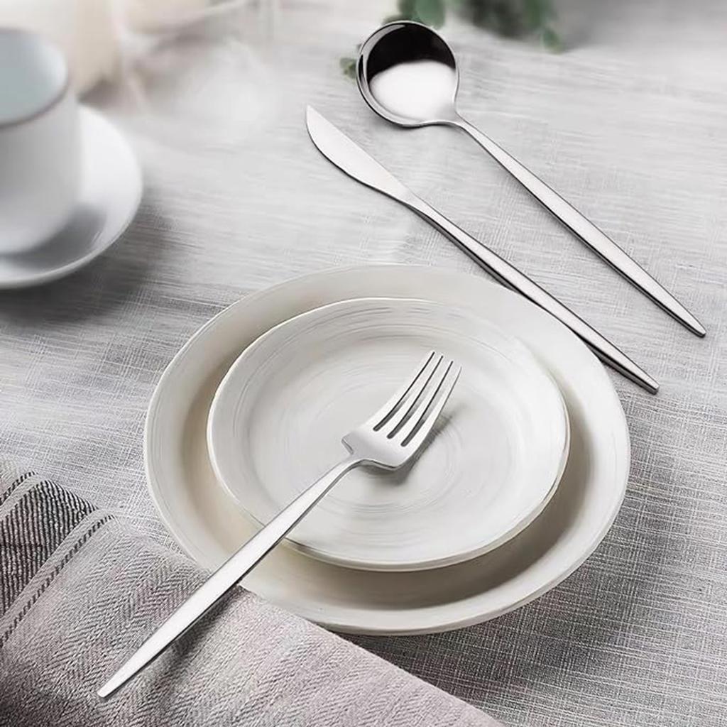 24/40 Pieces Reusable Stainless Steel Flatware Set for Daily Use, Protable Cutlery Set for Home, Wedding, Restaurant, Camping, Mirror Polished