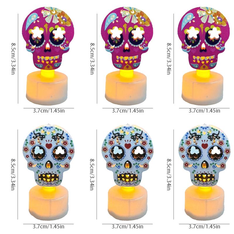 

Хэллоуин Беспламенные Чайные Свечи Украшения, Хэллоуин Жуткие Электрические Свечи для Украшения Домашней Вечеринки - Идеальные Подарки на Хэллоуин