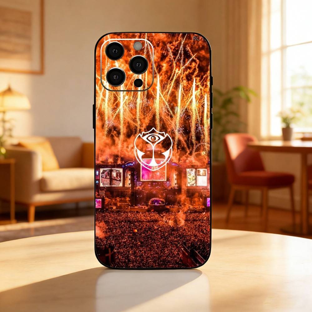 T-Tomorrowland Phone Case For iPhone17,16,15,14,13,12 Plus,Max Soft Silicone Black Cover