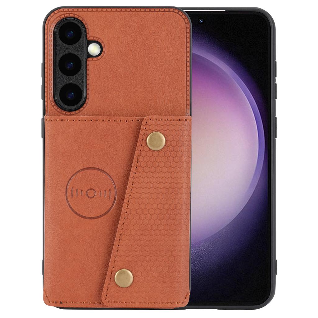 For Samsung Galaxy S25 Case Card Slots Kickstand Leather+TPU Phone Cover