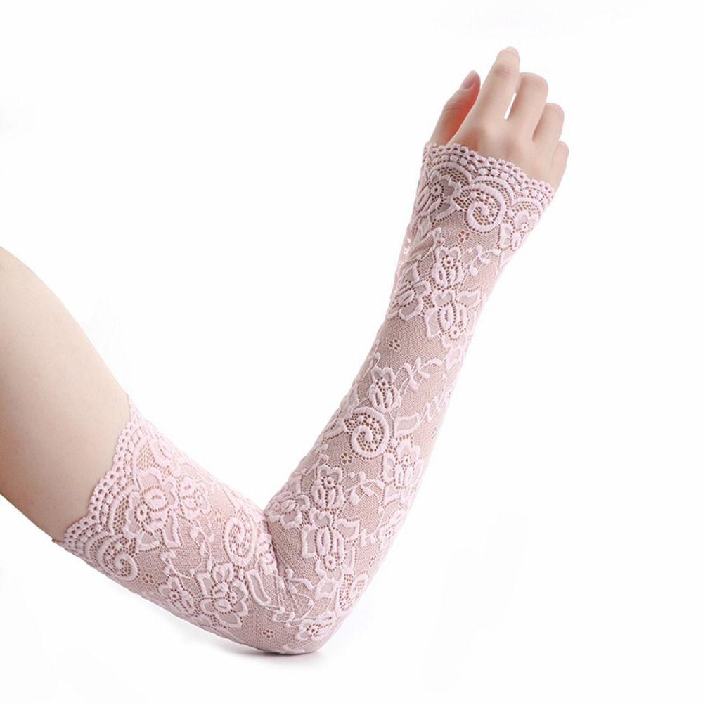 Mesh Ice Silk Sleeves Ice Sleeves Sun Protection Cover Ice Lace Arm Sleeves Cycling Gloves
