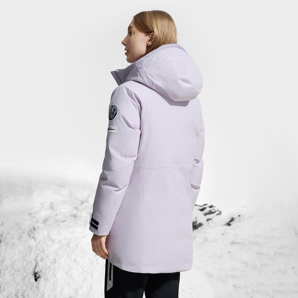 Fila Fashion Long Zipper Hooded Down Jacket Women Outerwear Magical-Purple A11W446909FPU