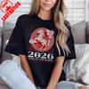Year of The Horse 2026 Chinese Zodiac TShirt Equestrian Gift Horoscope Tee Auspicious Horse Year Unisex Print Clothes Tops