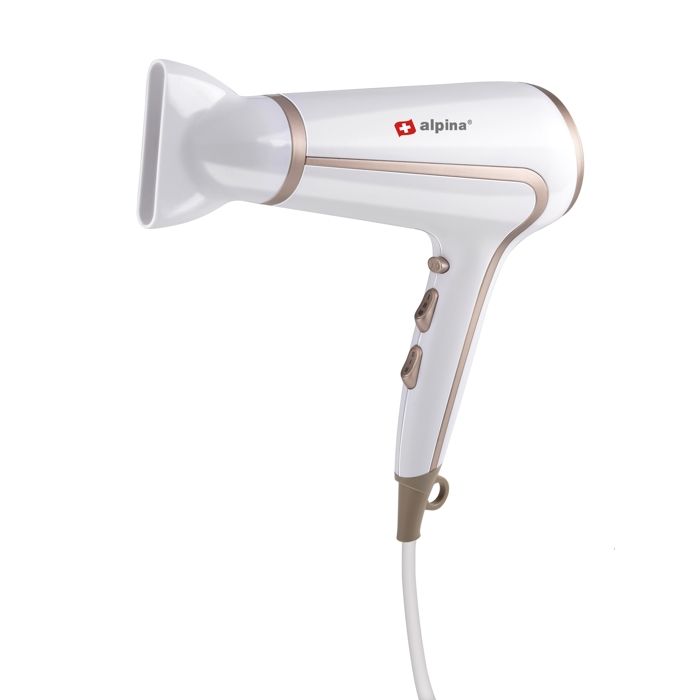 Sèche-cheveux - ALPINA - ED-88324 - 1600-2000W - Ioniseur D'air - Blanc/or Rose