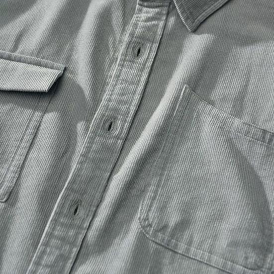 Fall Spring Men Shirt Turn-down Collar Sleeves Single-breasted Chest Loose Cardigan Long Pockets Pure Color Formal Casual Mid Length