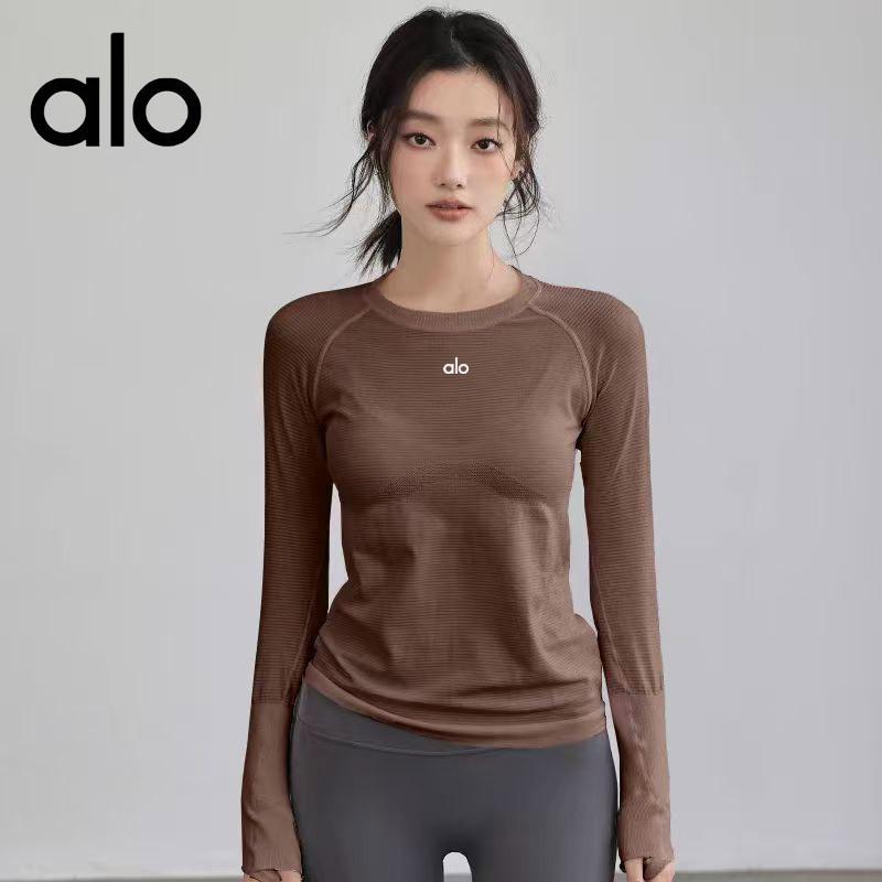 Women's Quick-Dry Sports Yoga Long-Sleeve T-Shirt - Round Neck, Versatile for Autumn/Winter Training