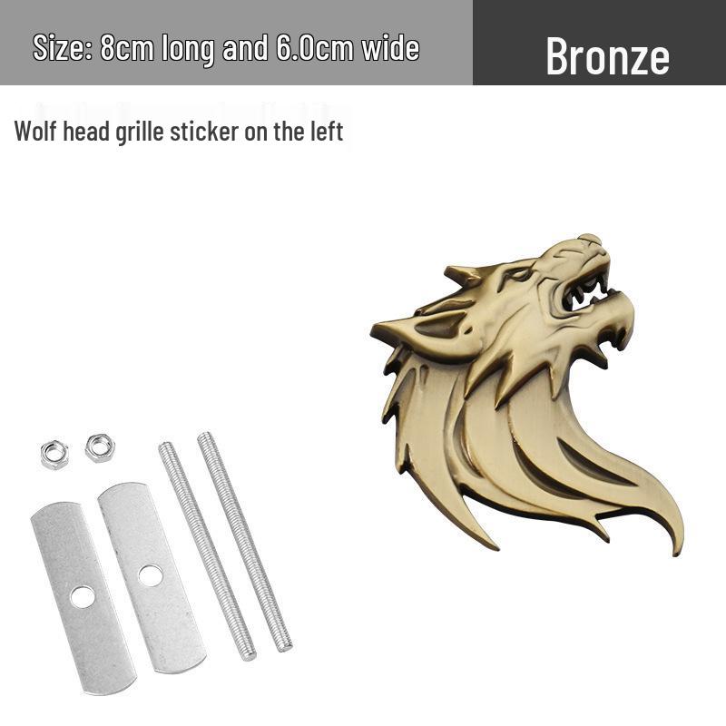 Wolf Head Metal Car Badge: Personalized Sticker & Logo