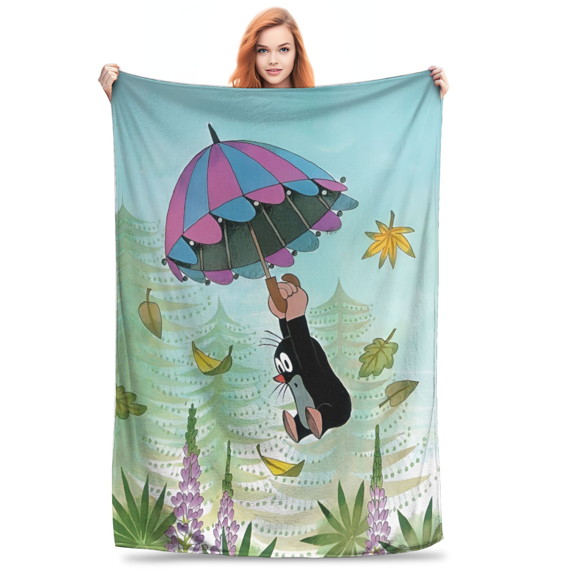 

The Little Mole Cartoon Animal Blanket Cozy Soft Throw Blankets for Sofa 50x60 Inch Multiple Sizes Rug Piece 200x150cm 80x60in