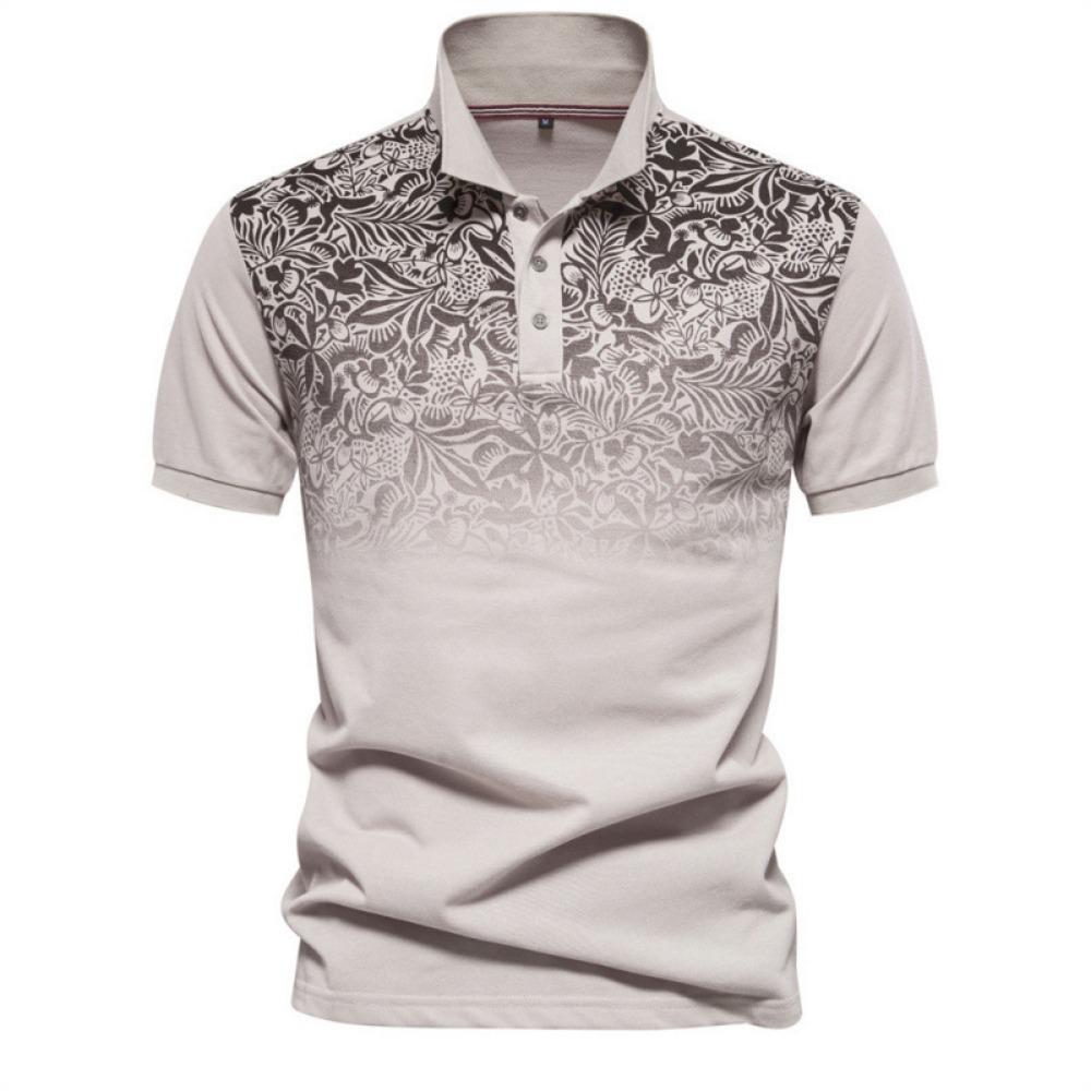 European and American Men's Fashion Summer Thin Short Sleeved Polo Shirt with Lapel Button Slim Fit Top T-shirt