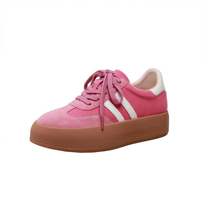 

Leather German training shoes women s inner height increase 2025 spring new single shoes sports little white shoes women s Forrest Gump shoes casual w 40