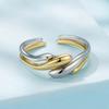 Silver universal ring in the shape of waves, silver 925