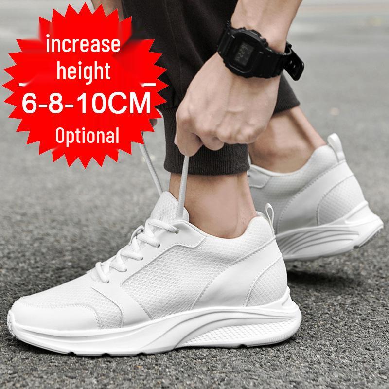 Men's Invisible Height-Increasing Shoes: 6cm, 8cm, 10cm Options - Trendy, Breathable, Thick-Soled Summer Sports Sneakers