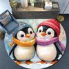 Penguin Round Area Rug,Carpet Rug for Living Room Bedroom Sofa Playroom Decor,Non-slip Floor Mat