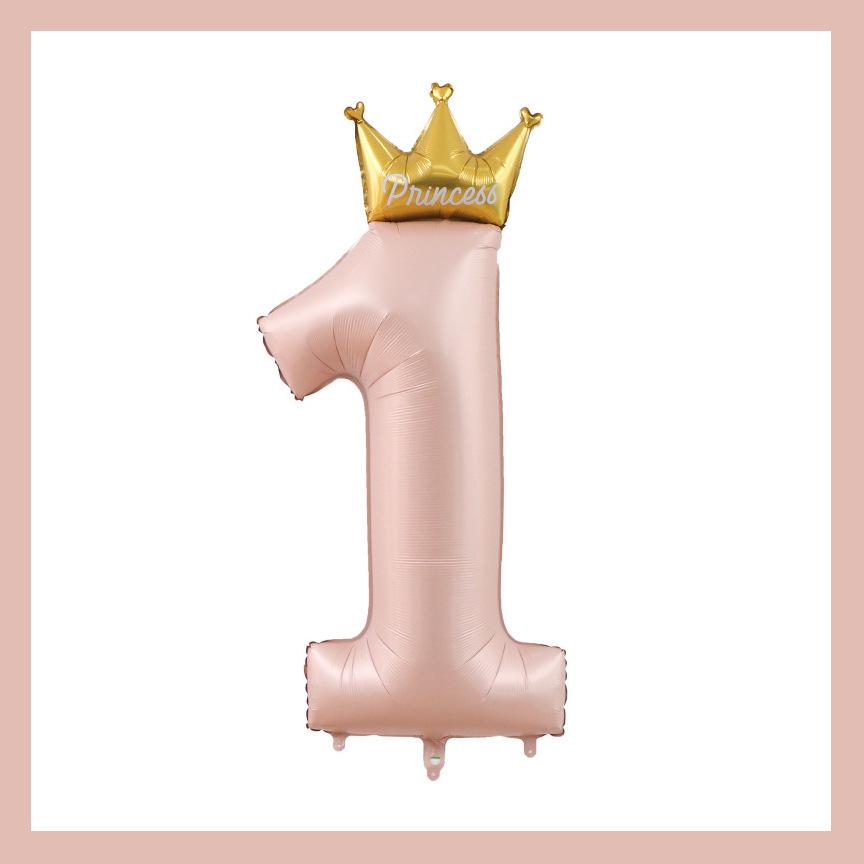 

42-Inch Crown Balloons: 1st Birthday Decoration for Princess or Prince