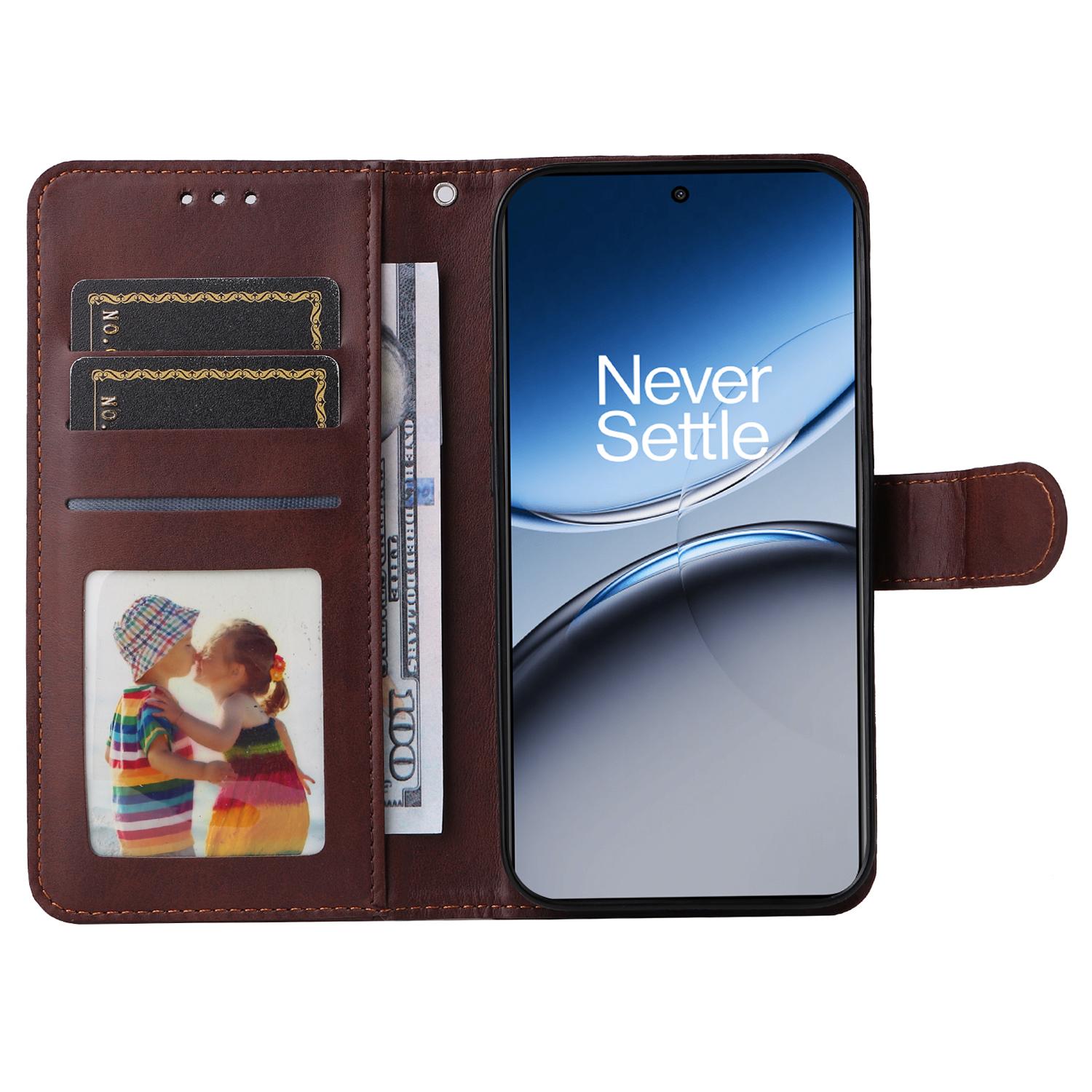 

For OnePlus Nord 4 Case Wallet PU Leather Folio Flip Phone Cover Brown