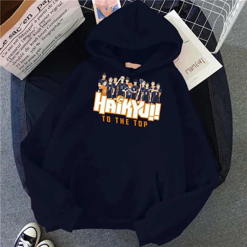 New Japan Anime Volleyball Haikyuu Manga Prints Hoodies Women Hoody Hip Hop Fleece Woman Sweatshirts Pullovers Clothing Unisex
