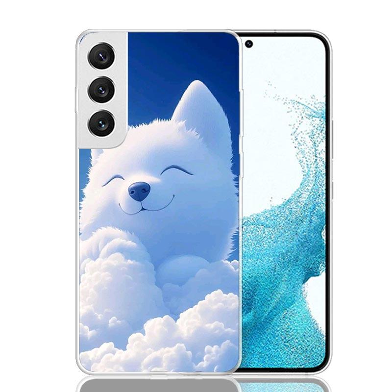 Sunny Clouds Teddy Bear Phone Case For Samsung Galaxy S26 Ultra S23 S24 S25 Edge S20 FE S21 S22 Plus Soft Print Shell Cover Fund