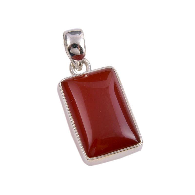 Natural Red Onyx Gemstone Handmade 925 Solid Silver Jewelry Pendant 1.25'' O1u08