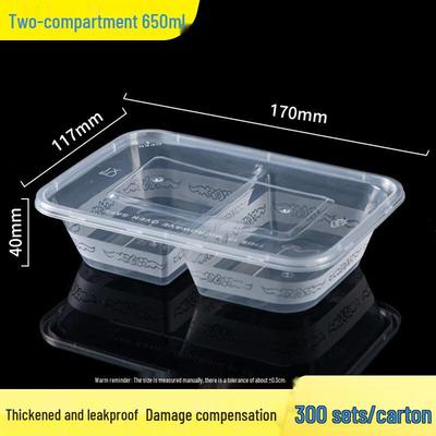 Ronghe Disposable 2-Compartment PP Meal Prep Containers