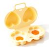 Hinged Microwave Egg Poacher in Food-Contact-Grade Polypropylene, with Separate Cavities to Cook 2 Eggs at Breakfast