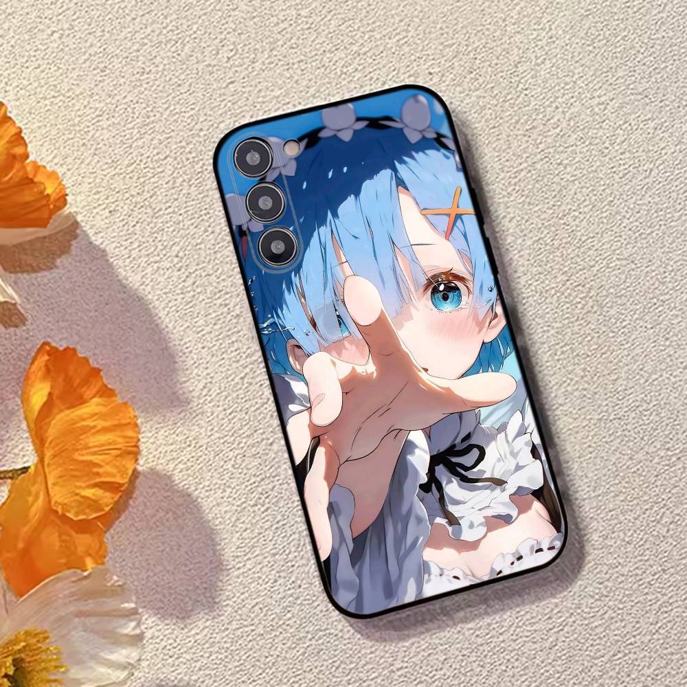 Rem Anime Girl Re Zero Phone Case For Samsung Galaxy A73,A72,A71,A70,A53,A52,A51,Others Soft Black Cover