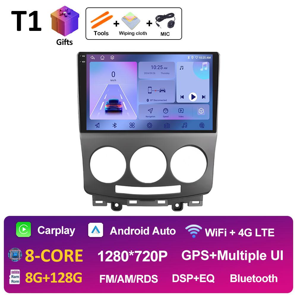 9 Inch Android Auto For MAZDA 5 2005 2006 2007 2008 2009 2010 Wireless Carplay Cooling Fan WIFI QLED IPS Screen WIFI Accessories