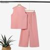 ZANZEA Women Sleeveless Vest Tops and Long Pants Casual Two Piece Suit Sets
