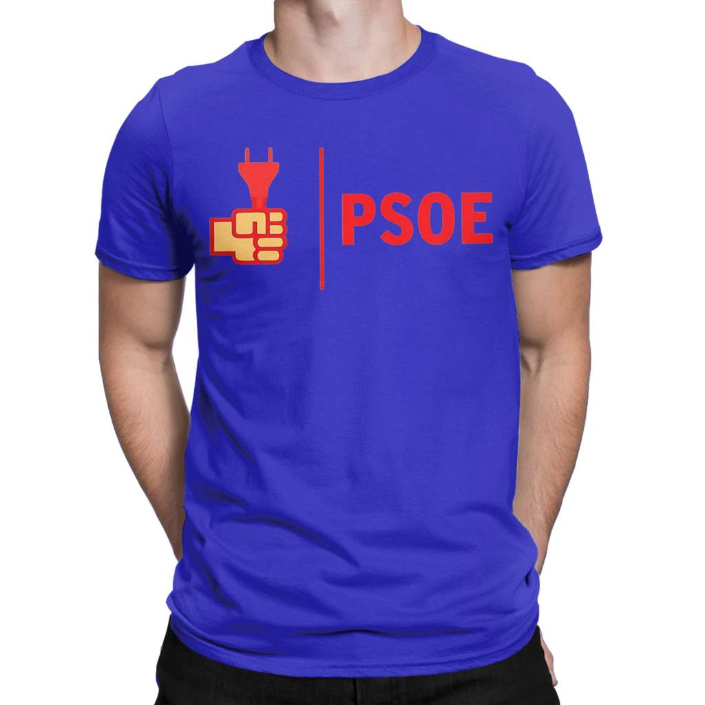 T-shirts Homme Logo Psoe Pedro Sanchez Hauts en Coton Nouveauté Manches Courtes Col Rond T-shirt Graphique Imprimé T-shirt