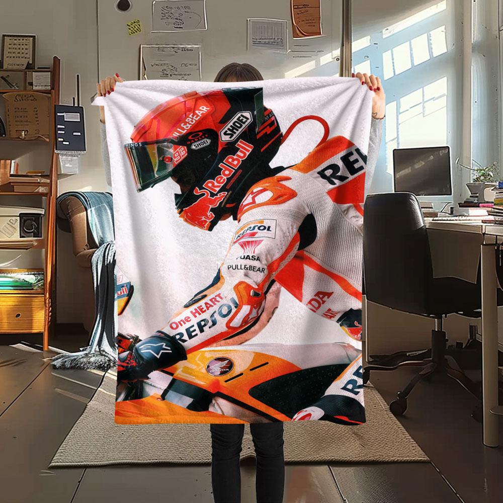 Marquez Printed Flannel Blanket, soft throw for bedroom sofa, washable, Christmas present, great gift.