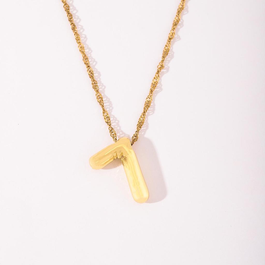 Retro 18k Gold Electroplated Number Pendant Necklace